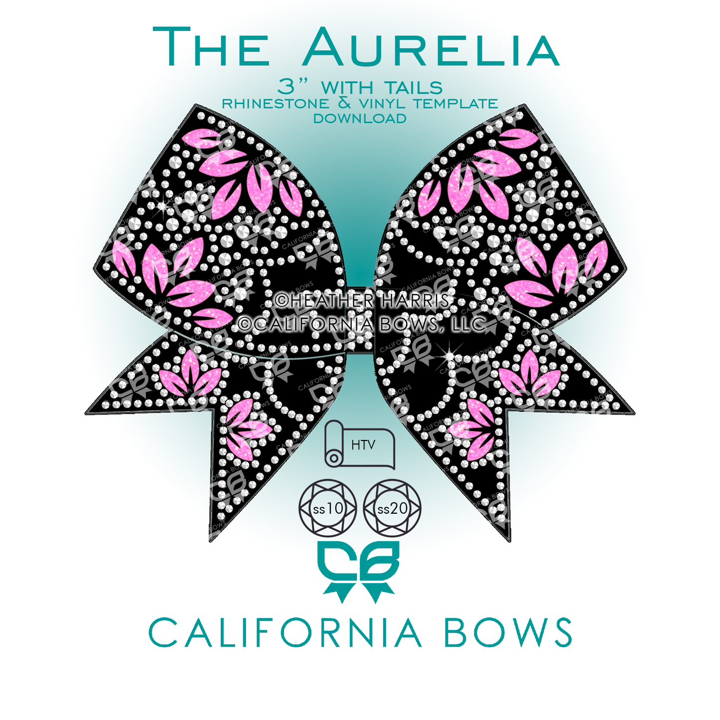 Aurelia 3" Bow Rhinestone Template Download