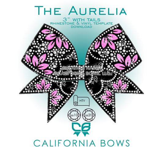 Aurelia 3" Bow Rhinestone Template Download