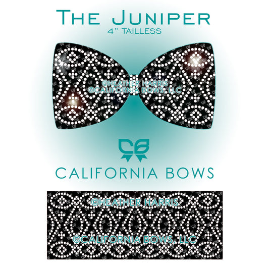 Juniper 4" Tailless Bow Rhinestone Template Download