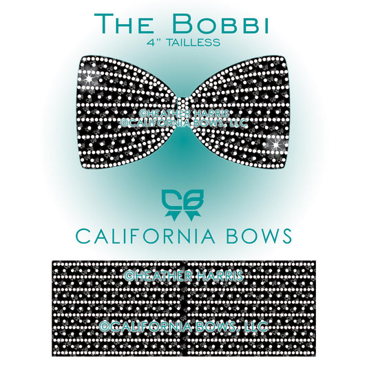 Bobbi 4" Tailless Bow Rhinestone Template Download