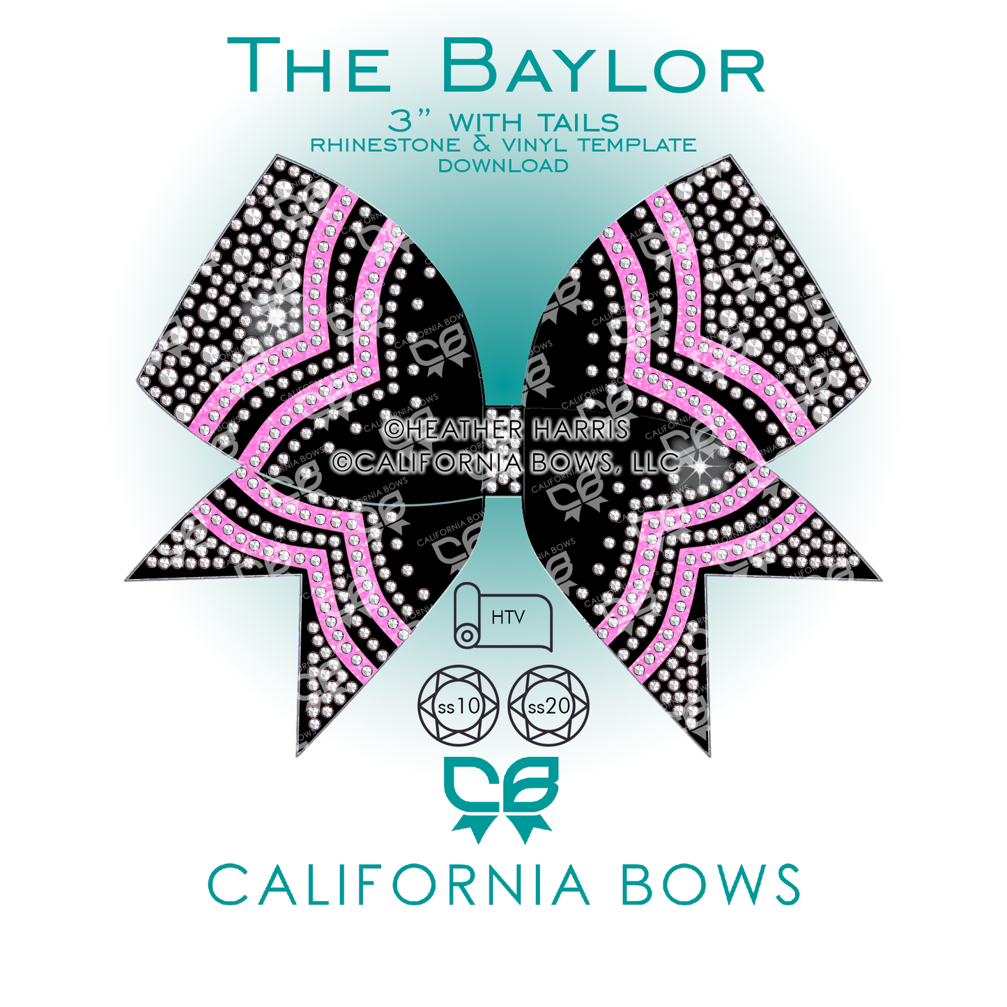 Baylor 3" Bow Rhinestone Template Download