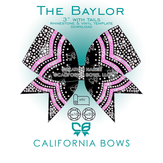 Baylor 3" Bow Rhinestone Template Download