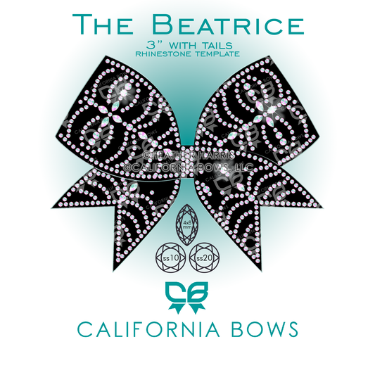 Beatrice 3" Bow Rhinestone Template Download