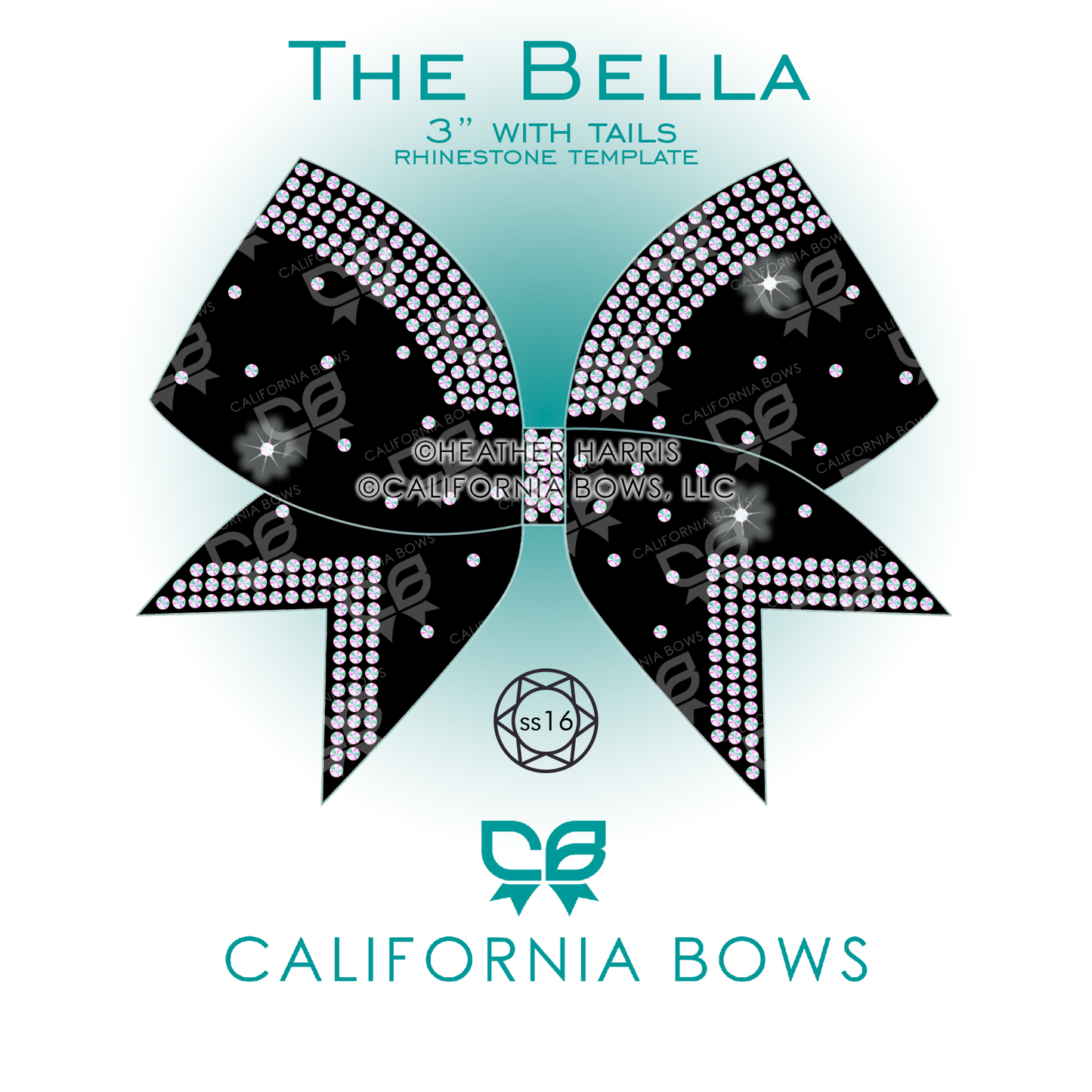 Bella 3" Bow Rhinestone Template Download