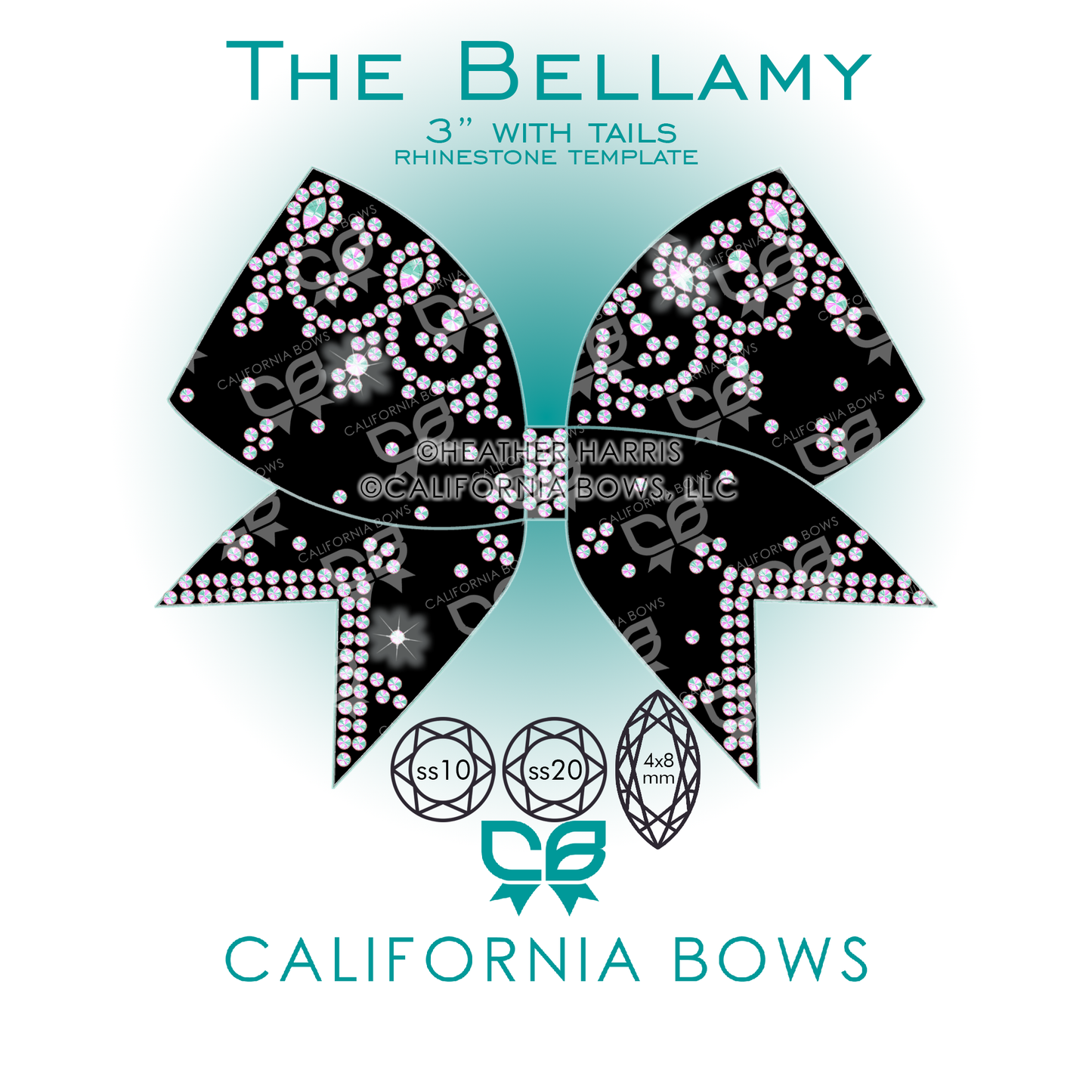 Bellamy 3" Bow Rhinestone Template Download