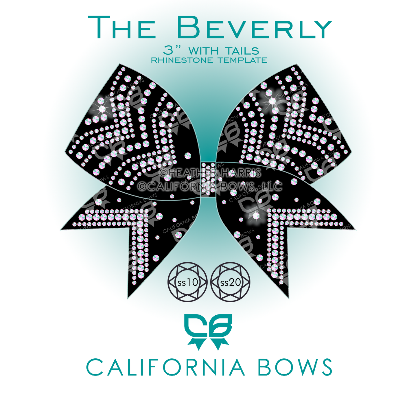 Beverly 3" Bow Rhinestone Template Download