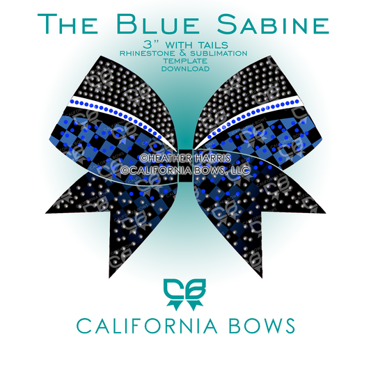 Sabine 3" Bow Rhinestone Sublimation Template Download Kit