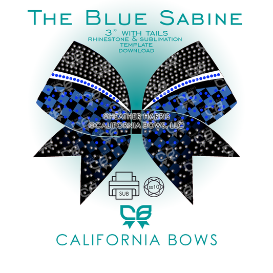 Sabine 3" Bow Rhinestone Sublimation Template Download Kit