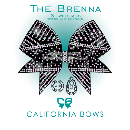 Brenna 3" Bow Rhinestone Template Download