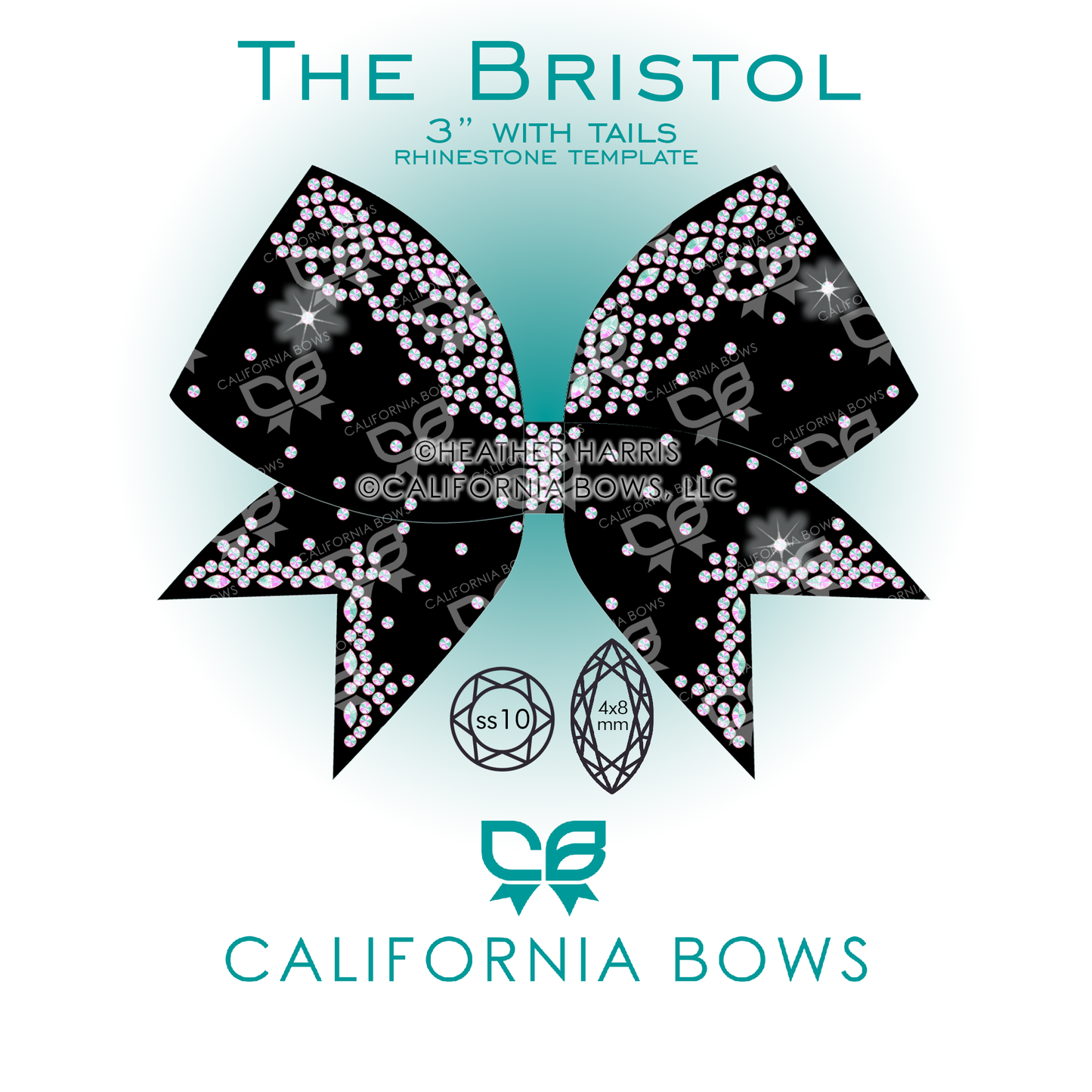 Bristol 3" Bow Rhinestone Template Download