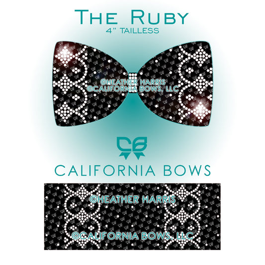 Ruby 4" Tailless Bow Rhinestone Template Download