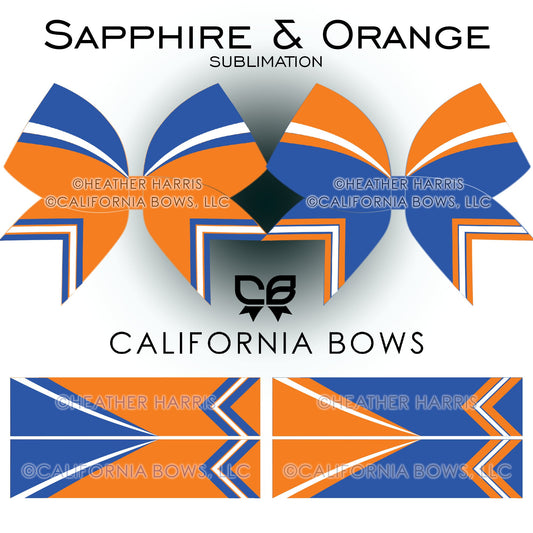 Sapphire Orange Athletic Bow Design Sublimation Download PNG