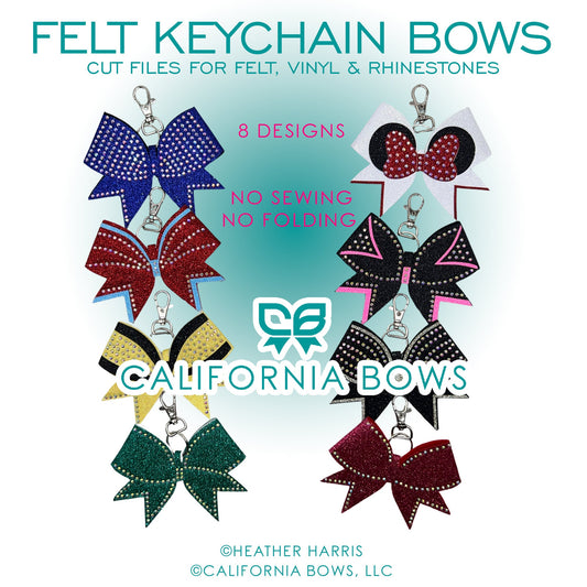 Felt Vinyl Rhinestone Keychain Bows Cut Files DOWNLOAD
