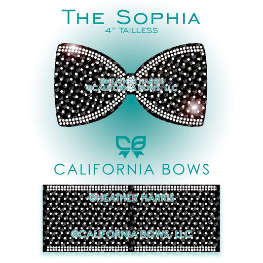 Sophia 4" Tailless Bow Rhinestone Template Download