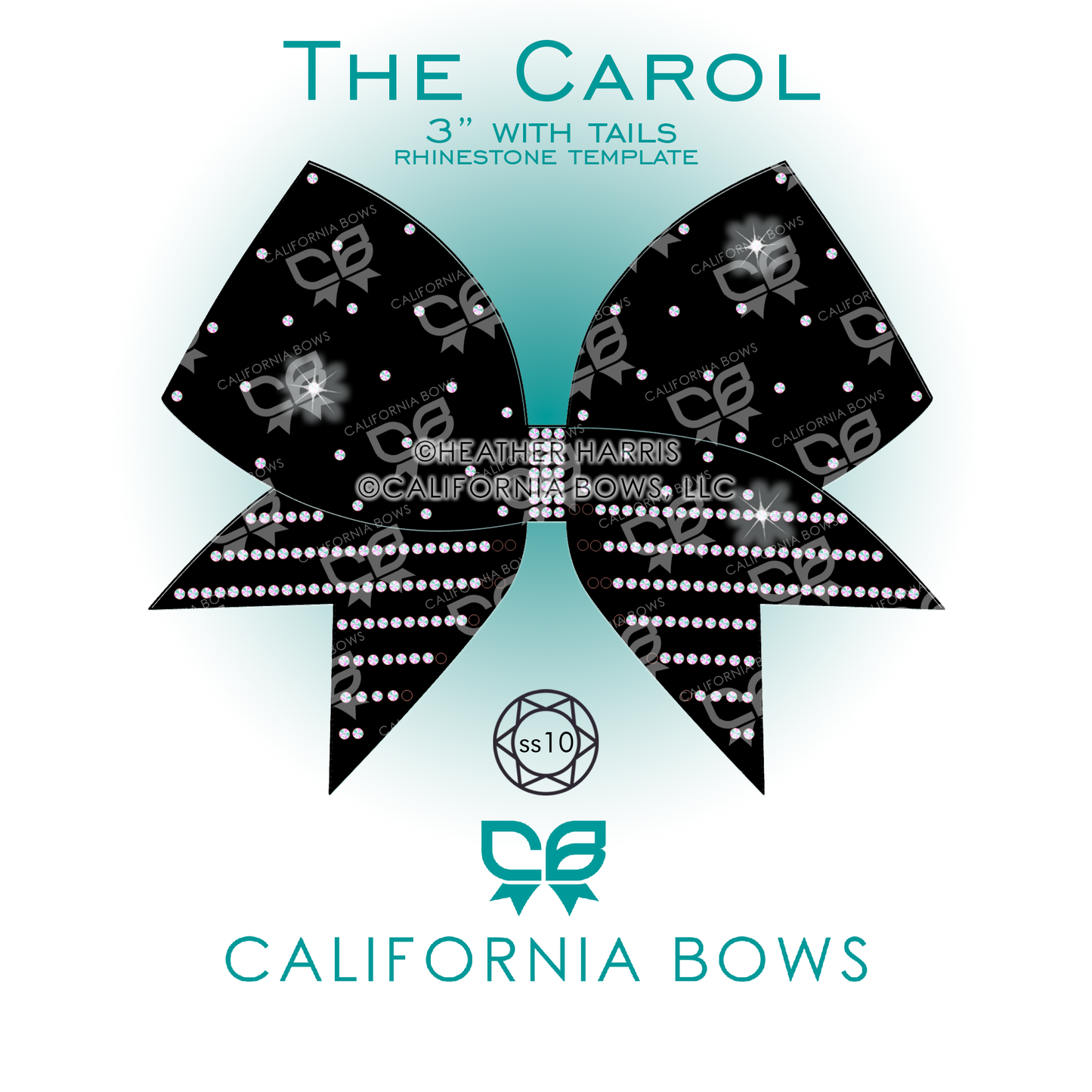 Carol 3" Bow Rhinestone Template Download