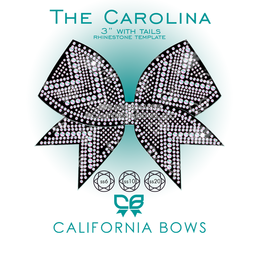 Carolina 3" Bow Rhinestone Template Download