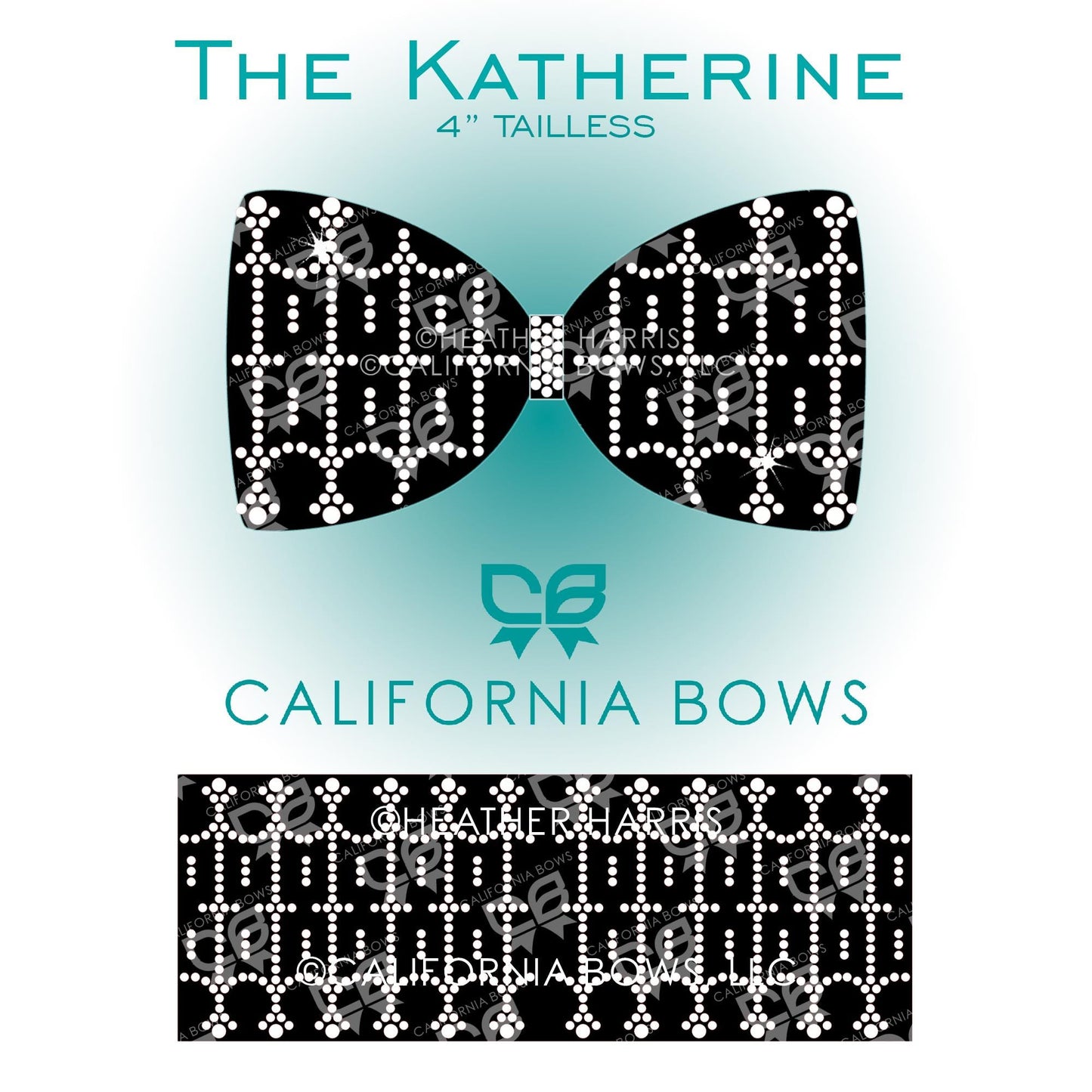 Katherine 4" Tailless Bow Rhinestone Template Download