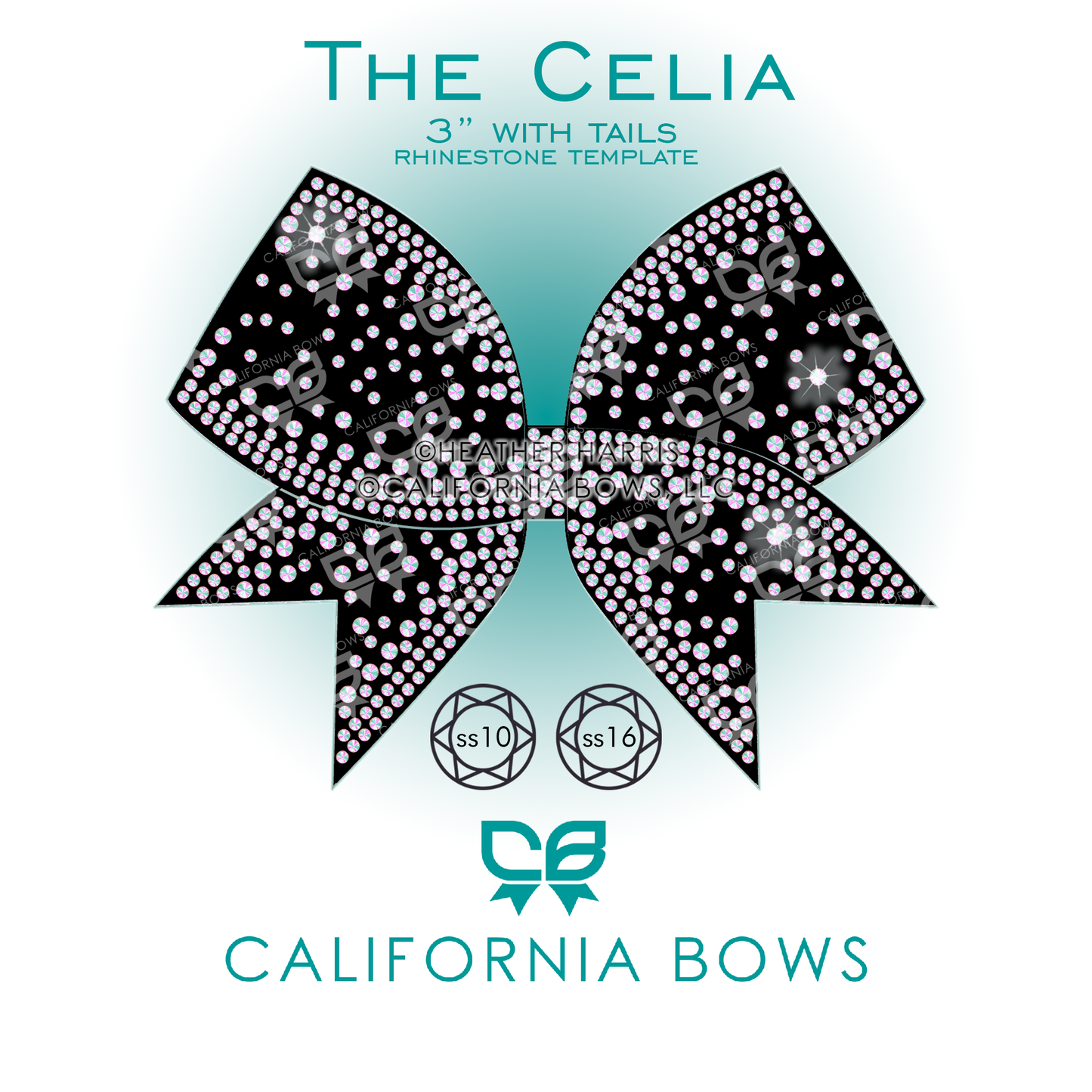 Celia 3" Bow Rhinestone Template Download