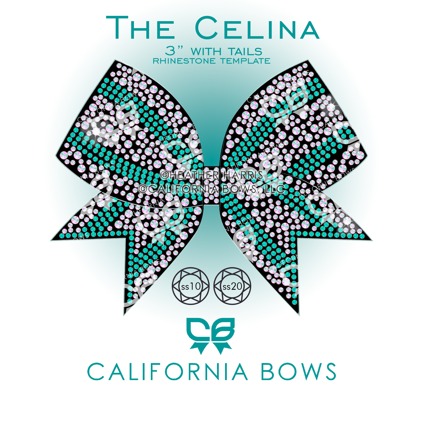 Celina 3" Bow Rhinestone Template Download