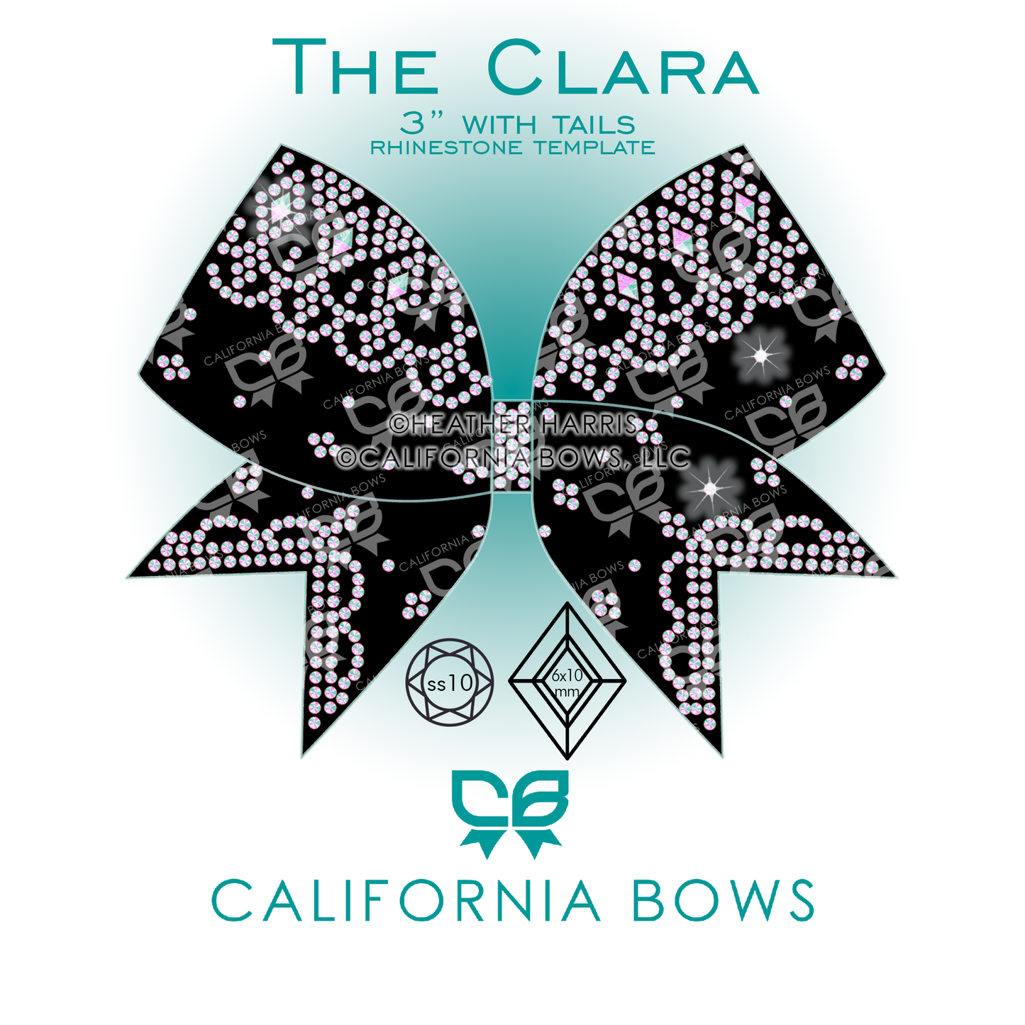 Clara 3" Bow Rhinestone Template Download