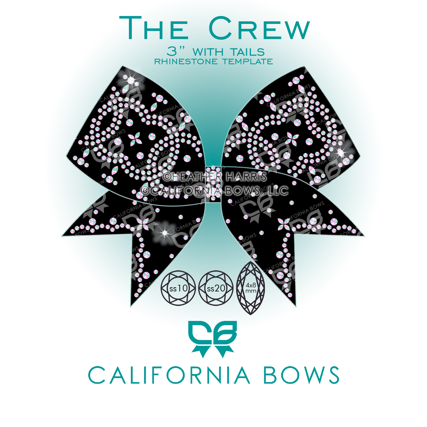 Crew 3" Bow Rhinestone Template Download