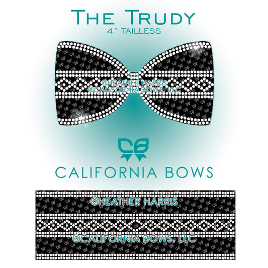 Trudy 4" Tailless Bow Rhinestone Template Download