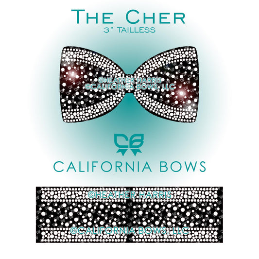 Cher 3" Tailless Bow Rhinestone Template Download