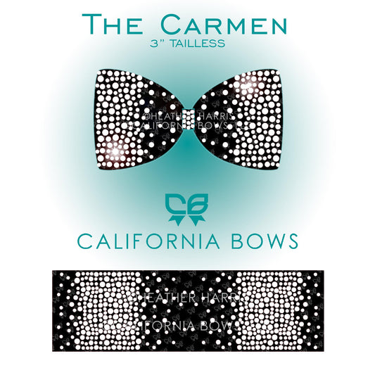 Carmen 3" Cheer Bow Rhinestone Tailless Template