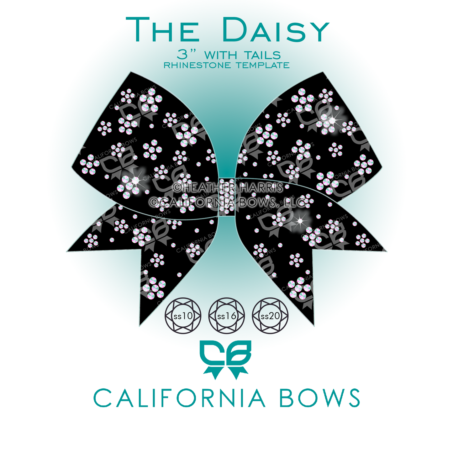 Daisy 3" Bow Rhinestone Template Download