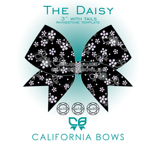Daisy 3" Bow Rhinestone Template Download