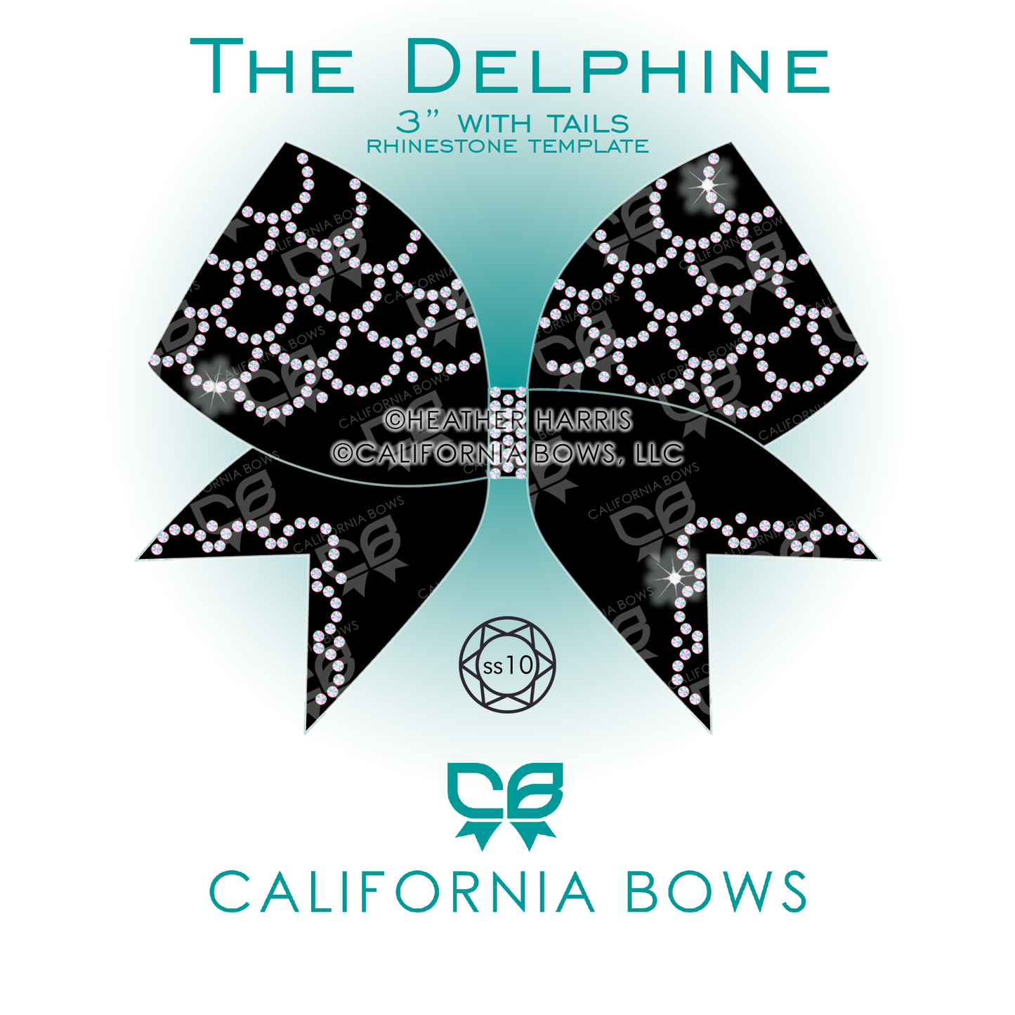 Delphine 3" Bow Rhinestone Template Download
