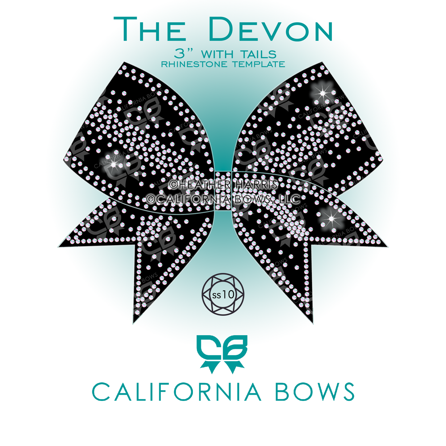Devon 3" Bow Rhinestone Template Download