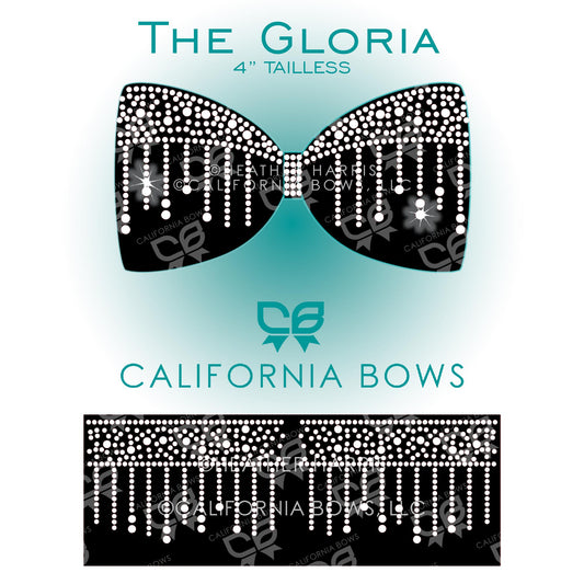 Gloria 4" Tailless Bow Rhinestone Template Download
