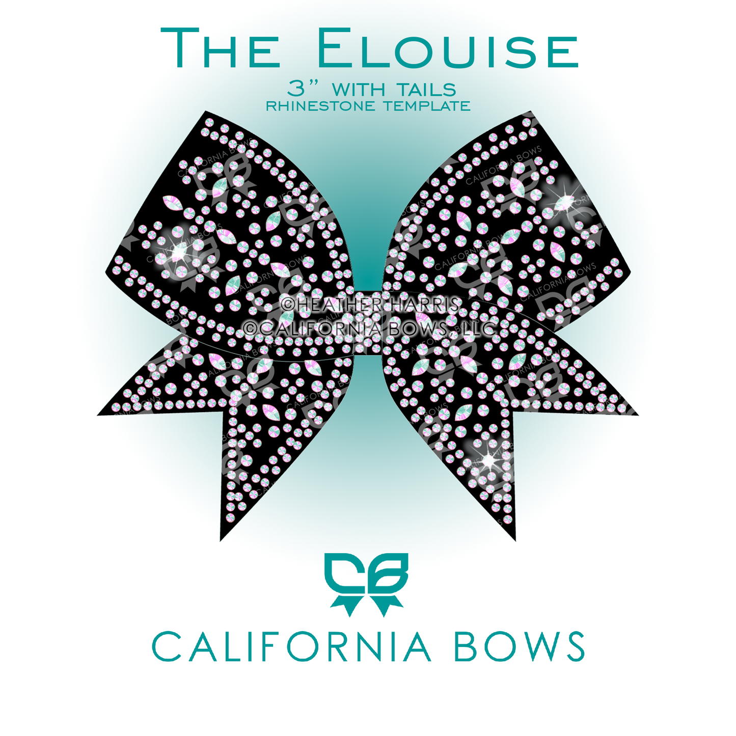 Elouise 3" Bow Rhinestone Template Download