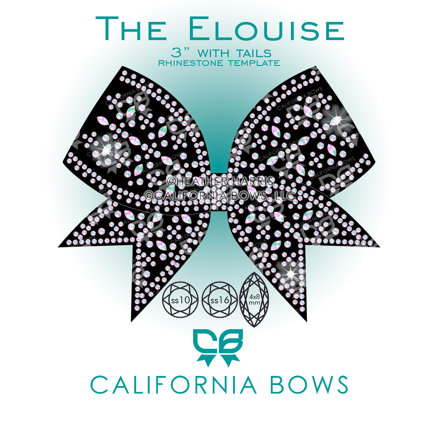 Elouise 3" Bow Rhinestone Template Download