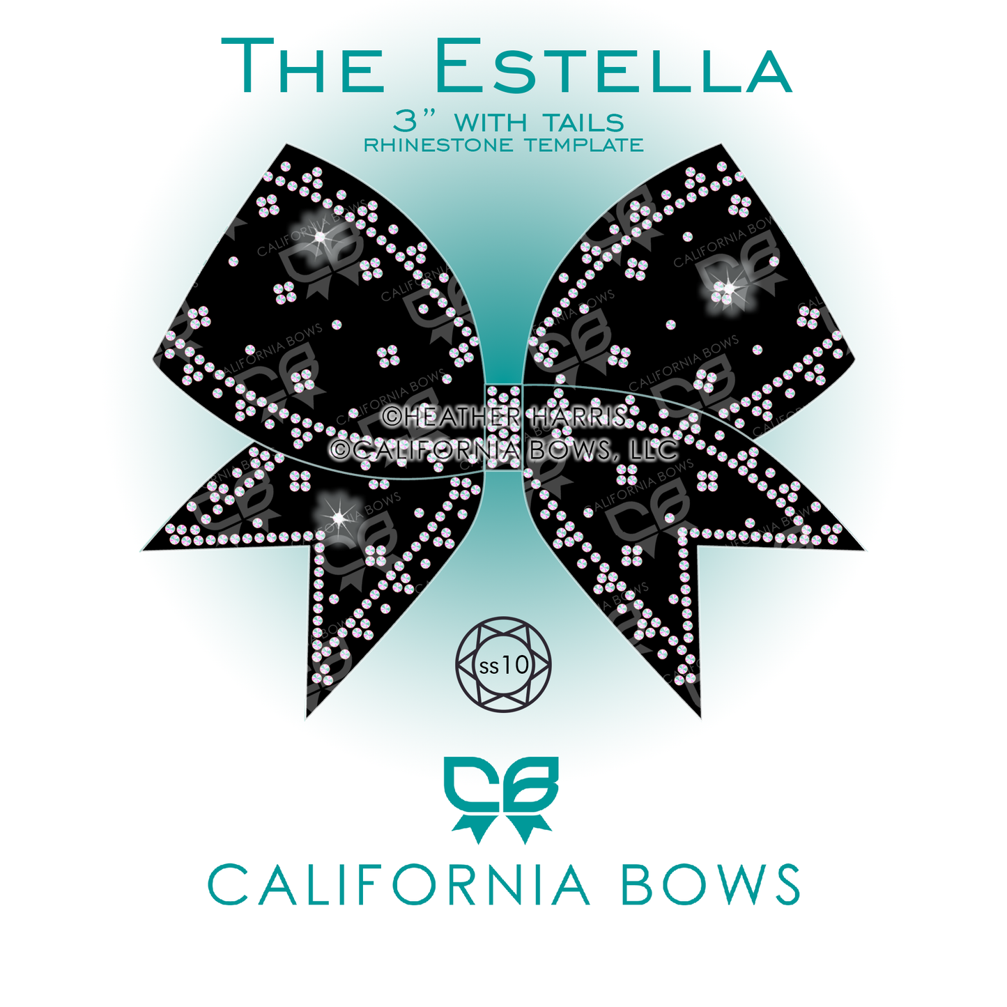 Estella 3" Bow Rhinestone Template Download