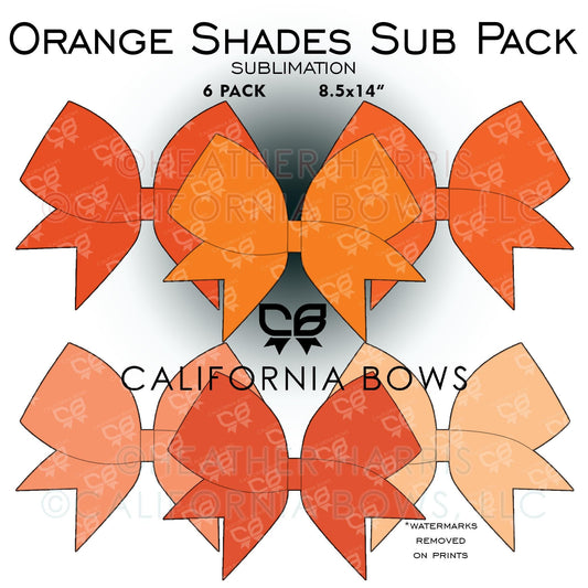 Orange Shades Cheer Bow Design Sublimation Download PNG