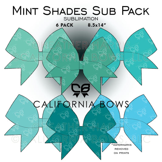 Mint Shades Cheer Bow Design Sublimation Download PNG