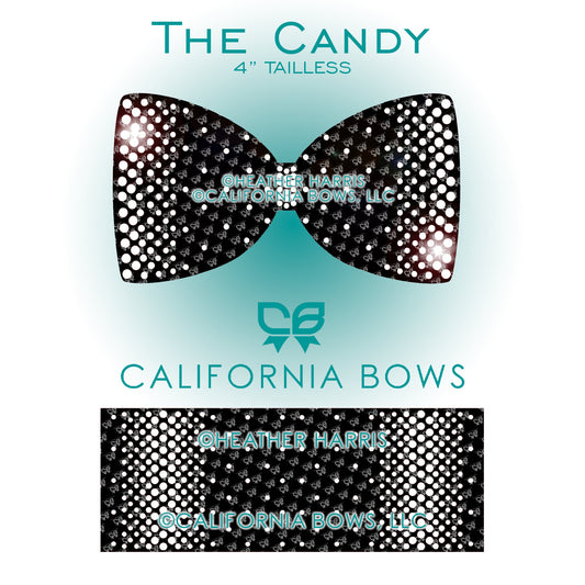 Candy 4" Tailless Bow Rhinestone Template Download