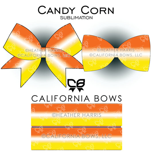 Candy Corn Cheer Bow Design Sublimation Download PNG