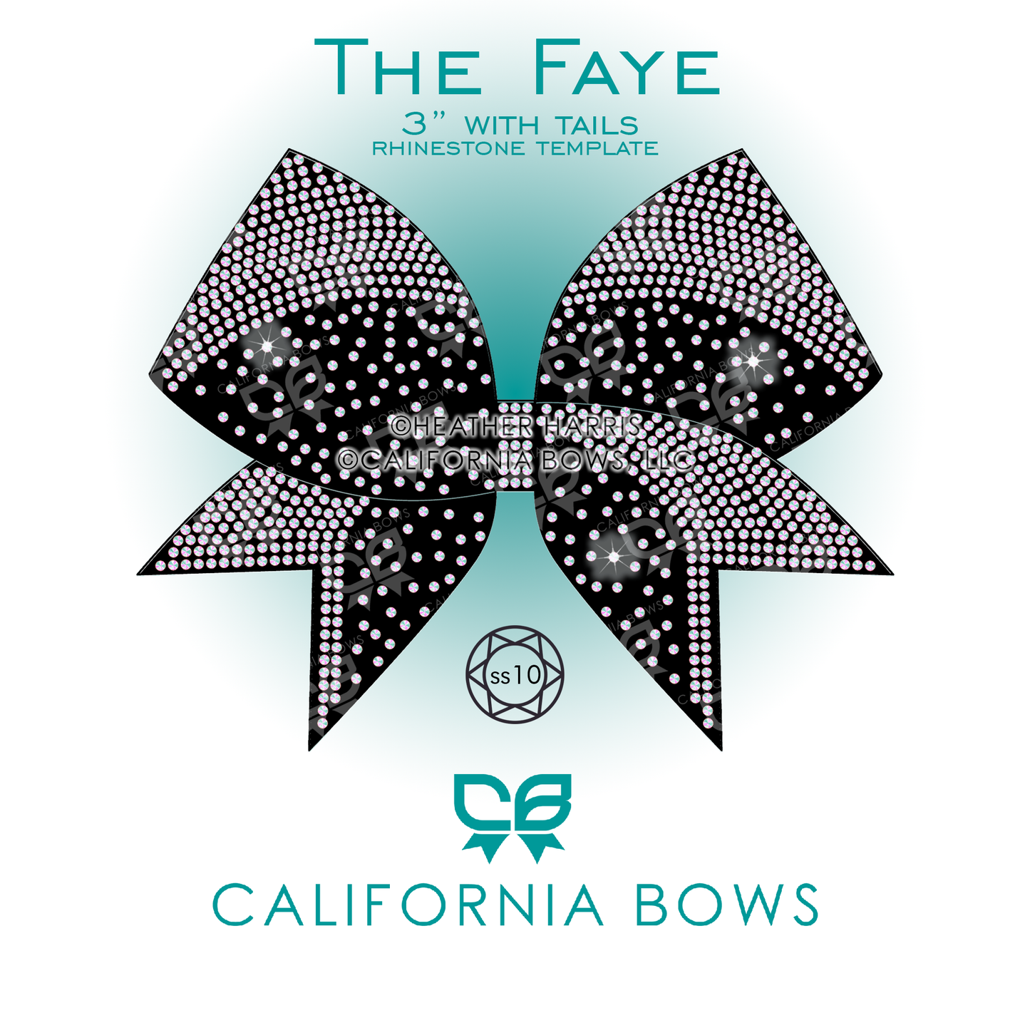 Faye 3" Bow Rhinestone Template Download