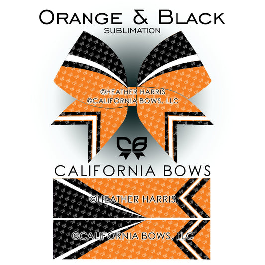 Orange Athletic Cheer Bow Design Sublimation Download PNG