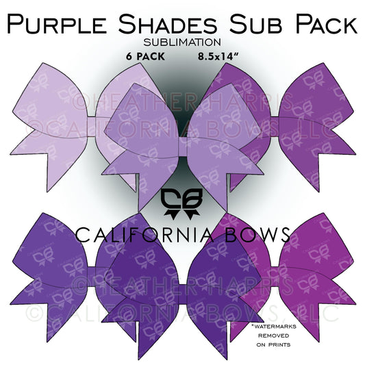 Purple Shades Cheer Bow Design Sublimation Download PNG