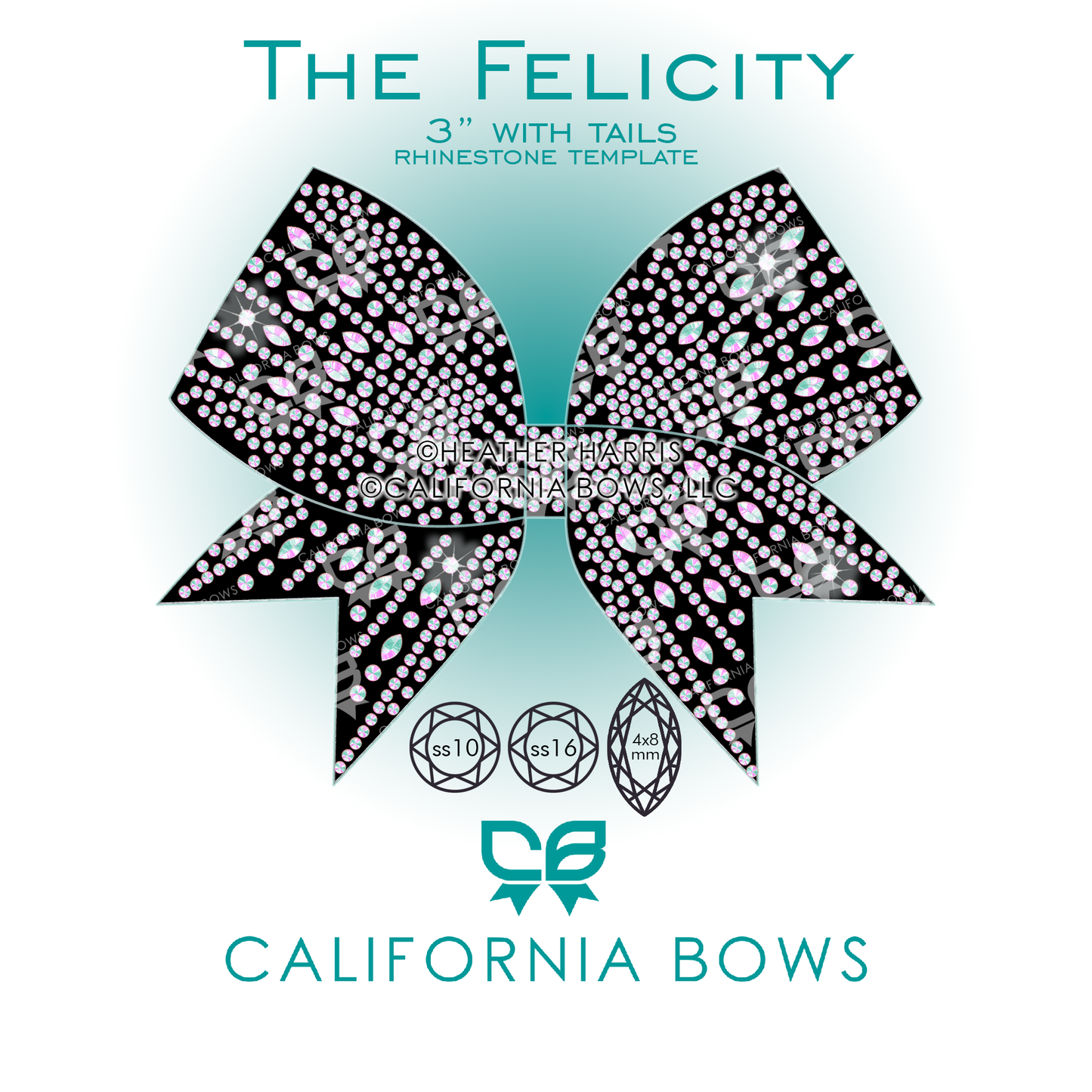 Felicity 3" Bow Rhinestone Template Download