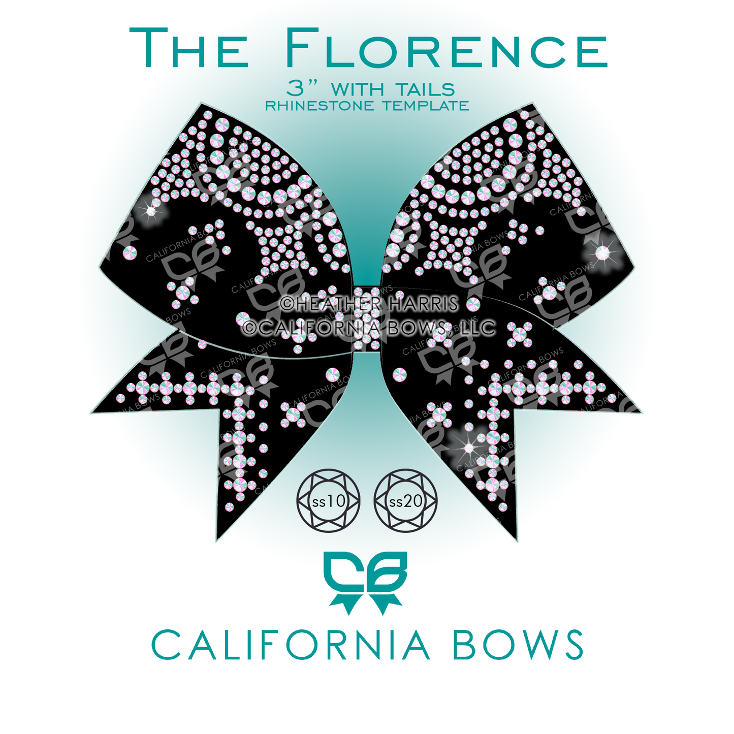 Florence 3" Bow Rhinestone Template Download