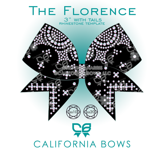 Florence 3" Bow Rhinestone Template Download