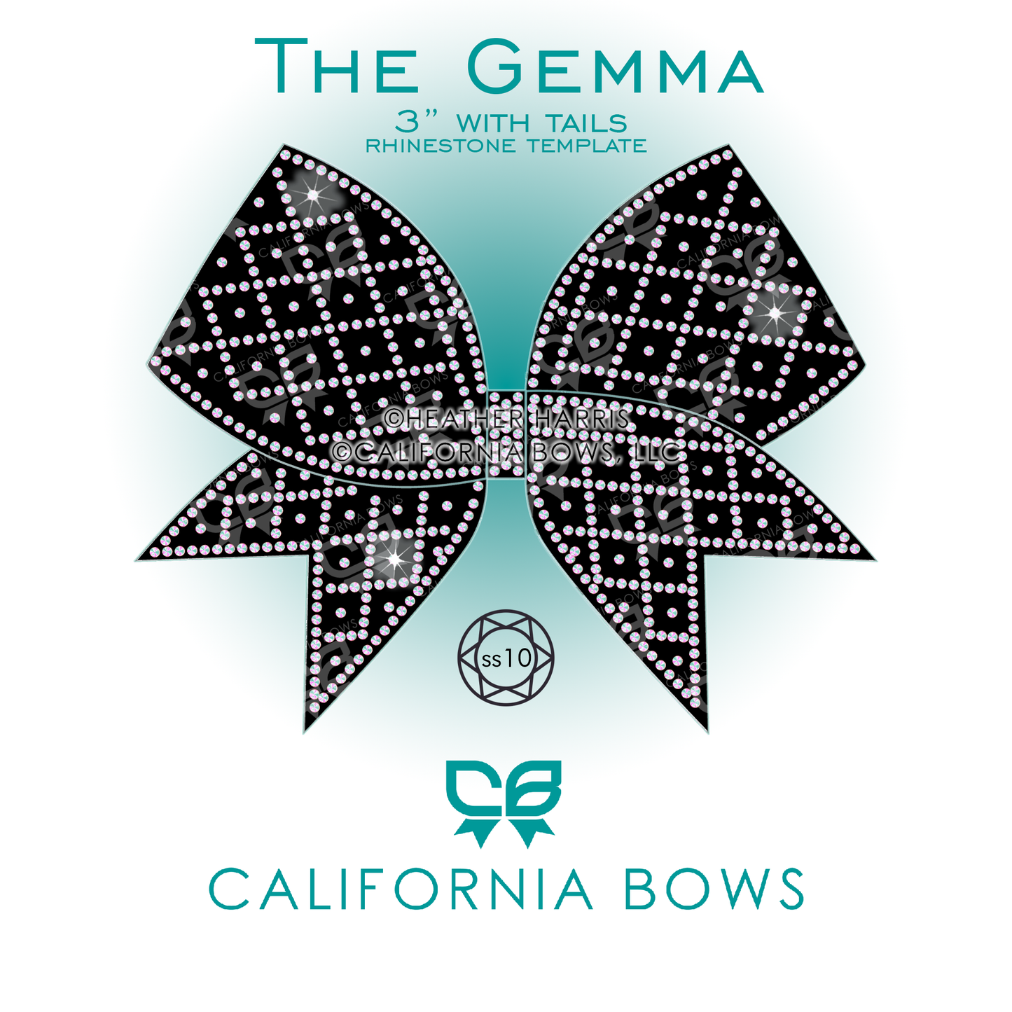 Gemma 3" Bow Rhinestone Template Download