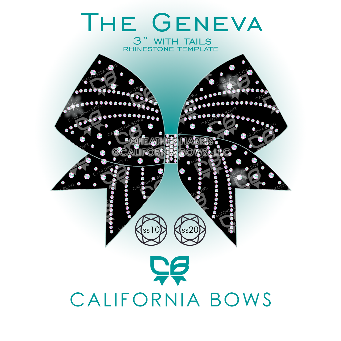Geneva 3" Bow Rhinestone Template Download