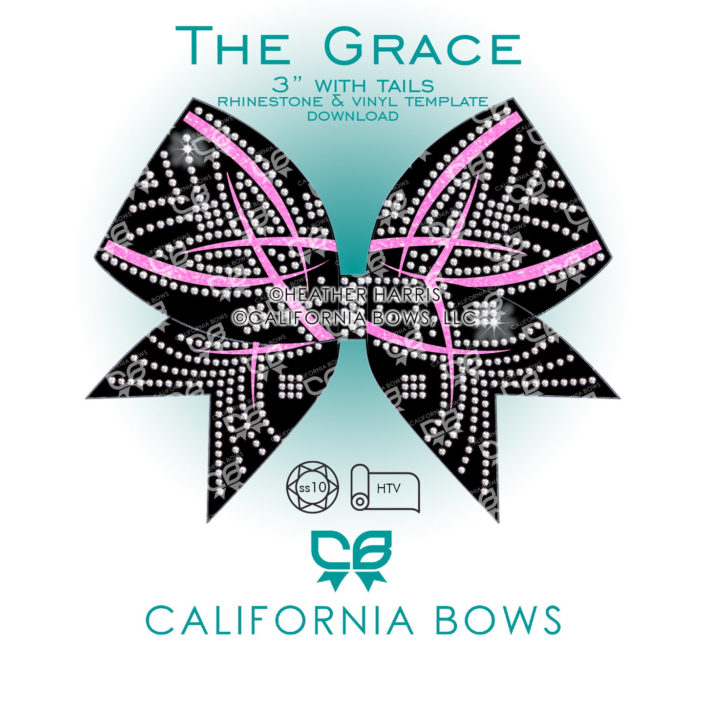 Grace 3" Bow Rhinestone & Vinyl Template Download