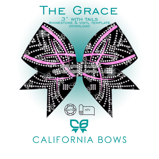 Grace 3" Bow Rhinestone & Vinyl Template Download
